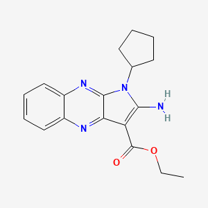 molecular formula C18H20N4O2 B7742492 ethyl 2-amino-1-cyclopentyl-1H-pyrrolo[2,3-b]quinoxaline-3-carboxylate 