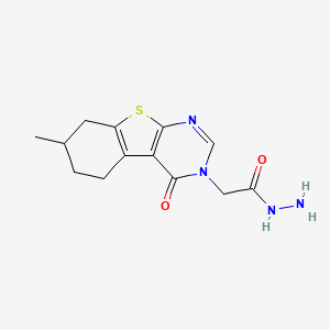 2-(7-methyl-4-oxo-5,6,7,8-tetrahydro[1]benzothieno[2,3-d]pyrimidin-3(4H)-yl)acetohydrazide