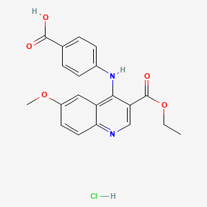 4-[(3-Ethoxycarbonyl-6-methoxyquinolin-4-yl)amino]benzoic acid;hydrochloride