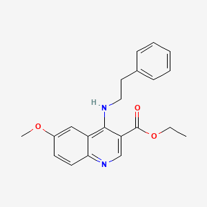 molecular formula C21H22N2O3 B7742543 Ethyl 6-methoxy-4-[(2-phenylethyl)amino]quinoline-3-carboxylate 