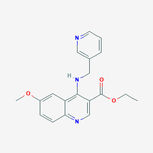 molecular formula C19H19N3O3 B7742545 Ethyl 6-methoxy-4-(pyridin-3-ylmethylamino)quinoline-3-carboxylate 