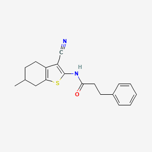 N-(3-cyano-6-methyl-4,5,6,7-tetrahydro-1-benzothiophen-2-yl)-3-phenylpropanamide