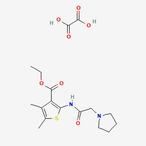 Ethyl 4,5-dimethyl-2-[2-(pyrrolidin-1-yl)acetamido]thiophene-3-carboxylate; oxalic acid
