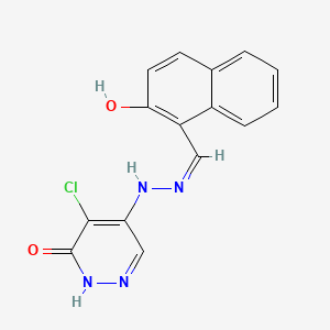 molecular formula C15H11ClN4O2 B7742621 5-chloro-4-[(2Z)-2-[(2-hydroxynaphthalen-1-yl)methylidene]hydrazinyl]-1H-pyridazin-6-one 