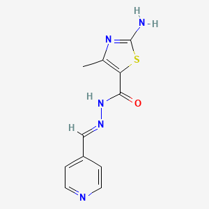 molecular formula C11H11N5OS B7742629 2-Amino-4-methyl-N'-[(1E)-pyridin-4-ylmethylidene]-1,3-thiazole-5-carbohydrazide 