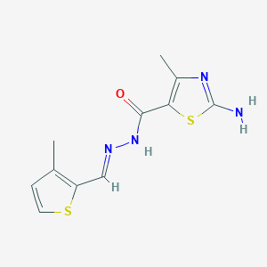 molecular formula C11H12N4OS2 B7742634 (E)-2-amino-4-methyl-N'-((3-methylthiophen-2-yl)methylene)thiazole-5-carbohydrazide 