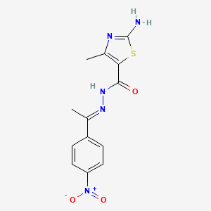 2-amino-4-methyl-N-[(E)-1-(4-nitrophenyl)ethylideneamino]-1,3-thiazole-5-carboxamide