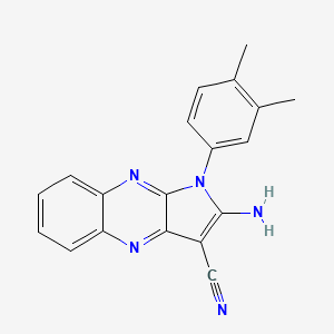 molecular formula C19H15N5 B7742663 2-amino-1-(3,4-dimethylphenyl)-1H-pyrrolo[2,3-b]quinoxaline-3-carbonitrile 