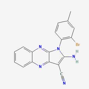 molecular formula C18H12BrN5 B7742669 2-amino-1-(2-bromo-4-methylphenyl)-1H-pyrrolo[2,3-b]quinoxaline-3-carbonitrile 