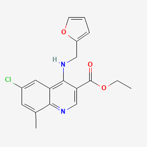 molecular formula C18H17ClN2O3 B7742690 Ethyl 6-chloro-4-[(2-furylmethyl)amino]-8-methylquinoline-3-carboxylate 
