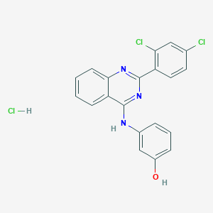 molecular formula C20H14Cl3N3O B7742711 3-[[2-(2,4-Dichlorophenyl)quinazolin-4-yl]amino]phenol;hydrochloride 