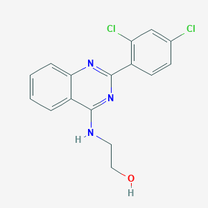 molecular formula C16H13Cl2N3O B7742721 2-[[2-(2,4-Dichlorophenyl)quinazolin-4-yl]amino]ethanol 