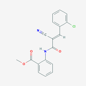 molecular formula C18H13ClN2O3 B7742733 (e)-Methyl-2-(3-(2-chlorophenyl)-2-cyanoacrylamido)benzoate 