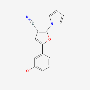 molecular formula C16H12N2O2 B7742771 5-(3-Methoxyphenyl)-2-pyrrol-1-ylfuran-3-carbonitrile 