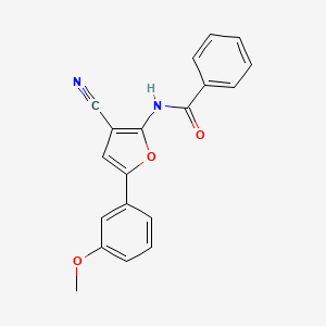 molecular formula C19H14N2O3 B7742772 N-[3-cyano-5-(3-methoxyphenyl)furan-2-yl]benzamide 