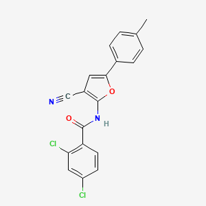 molecular formula C19H12Cl2N2O2 B7742798 2,4-dichloro-N-[3-cyano-5-(4-methylphenyl)furan-2-yl]benzamide 