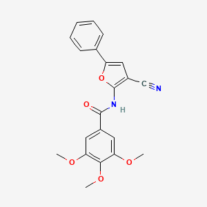 molecular formula C21H18N2O5 B7742804 N-(3-cyano-5-phenylfuran-2-yl)-3,4,5-trimethoxybenzamide 
