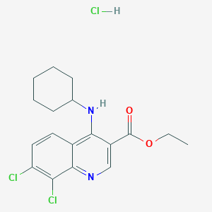 Ethyl 7,8-dichloro-4-(cyclohexylamino)quinoline-3-carboxylate;hydrochloride