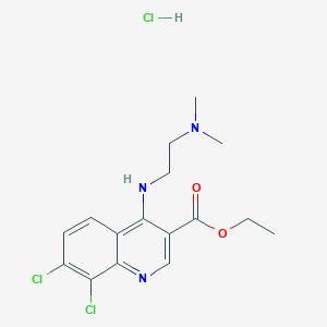 Ethyl 7,8-dichloro-4-[2-(dimethylamino)ethylamino]quinoline-3-carboxylate;hydrochloride