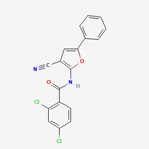 molecular formula C18H10Cl2N2O2 B7742838 2,4-dichloro-N-(3-cyano-5-phenylfuran-2-yl)benzamide 