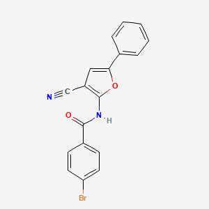 molecular formula C18H11BrN2O2 B7742847 4-bromo-N-(3-cyano-5-phenylfuran-2-yl)benzamide 