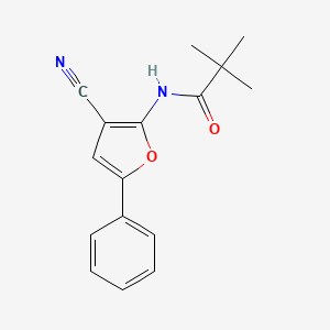 molecular formula C16H16N2O2 B7742855 N-(3-cyano-5-phenylfuran-2-yl)-2,2-dimethylpropanamide 