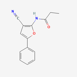 molecular formula C14H12N2O2 B7742861 N-(3-cyano-5-phenylfuran-2-yl)propanamide 