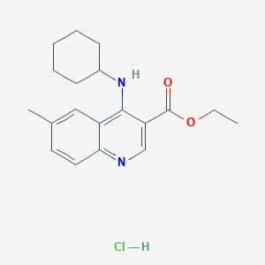 Ethyl 4-(cyclohexylamino)-6-methylquinoline-3-carboxylate;hydrochloride