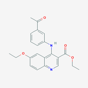 molecular formula C22H22N2O4 B7742911 Ethyl 4-[(3-acetylphenyl)amino]-6-ethoxyquinoline-3-carboxylate 