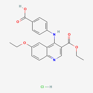 4-[(6-Ethoxy-3-ethoxycarbonylquinolin-4-yl)amino]benzoic acid;hydrochloride