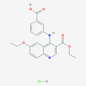 3-[(6-Ethoxy-3-ethoxycarbonylquinolin-4-yl)amino]benzoic acid;hydrochloride