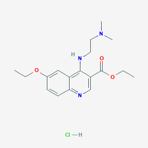 molecular formula C18H26ClN3O3 B7742918 Ethyl 4-[2-(dimethylamino)ethylamino]-6-ethoxyquinoline-3-carboxylate;hydrochloride 