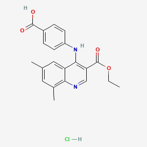 4-[(3-Ethoxycarbonyl-6,8-dimethylquinolin-4-yl)amino]benzoic acid;hydrochloride