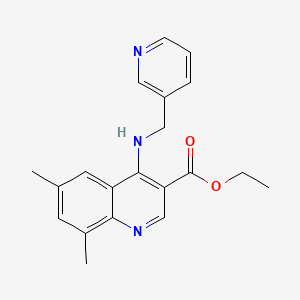 molecular formula C20H21N3O2 B7742929 Ethyl 6,8-dimethyl-4-[(3-pyridinylmethyl)amino]-3-quinolinecarboxylate CAS No. 442151-51-1