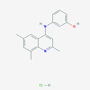 molecular formula C18H19ClN2O B7742933 3-[(2,6,8-Trimethylquinolin-4-yl)amino]phenol;hydrochloride 