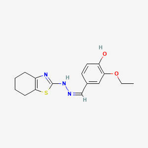 2-ethoxy-4-[(Z)-(4,5,6,7-tetrahydro-1,3-benzothiazol-2-ylhydrazinylidene)methyl]phenol