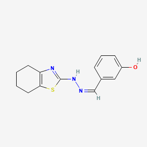 molecular formula C14H15N3OS B7742991 3-[(Z)-(4,5,6,7-tetrahydro-1,3-benzothiazol-2-ylhydrazinylidene)methyl]phenol 