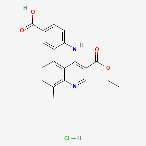 molecular formula C20H19ClN2O4 B7743003 4-[(3-Ethoxycarbonyl-8-methylquinolin-4-yl)amino]benzoic acid;hydrochloride 