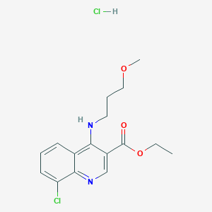 Ethyl 8-chloro-4-(3-methoxypropylamino)quinoline-3-carboxylate;hydrochloride