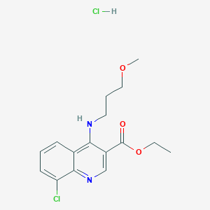 molecular formula C16H20Cl2N2O3 B7743026 Ethyl 8-chloro-4-(3-methoxypropylamino)quinoline-3-carboxylate;hydrochloride 