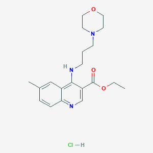 molecular formula C20H28ClN3O3 B7743046 Ethyl 6-methyl-4-(3-morpholin-4-ylpropylamino)quinoline-3-carboxylate;hydrochloride 