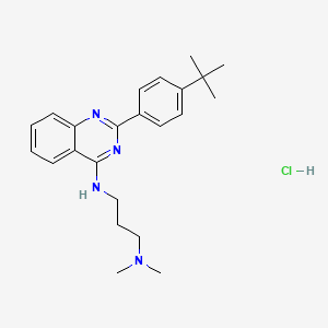 N-[2-(4-tert-butylphenyl)quinazolin-4-yl]-N',N'-dimethylpropane-1,3-diamine;hydrochloride