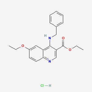 molecular formula C21H23ClN2O3 B7743058 Ethyl 4-(benzylamino)-6-ethoxyquinoline-3-carboxylate;hydrochloride 