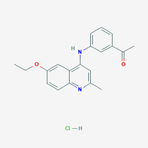 molecular formula C20H21ClN2O2 B7743088 1-[3-[(6-Ethoxy-2-methylquinolin-4-yl)amino]phenyl]ethanone;hydrochloride 
