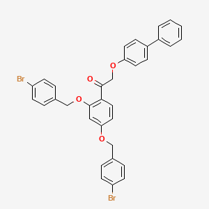 molecular formula C34H26Br2O4 B7743100 2-(Biphenyl-4-yloxy)-1-{2,4-bis[(4-bromobenzyl)oxy]phenyl}ethanone 