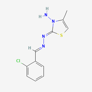 molecular formula C11H11ClN4S B7743104 (Z)-2-((E)-(2-chlorobenzylidene)hydrazono)-4-methylthiazol-3(2H)-amine 