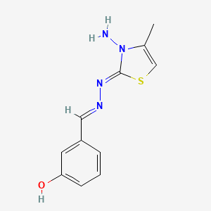 3-[(E)-[(Z)-(3-amino-4-methyl-1,3-thiazol-2-ylidene)hydrazinylidene]methyl]phenol