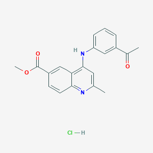 molecular formula C20H19ClN2O3 B7743130 Methyl 4-(3-acetylanilino)-2-methylquinoline-6-carboxylate;hydrochloride 