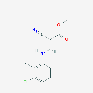 molecular formula C13H13ClN2O2 B7743137 (E)-ethyl 3-((3-chloro-2-methylphenyl)amino)-2-cyanoacrylate 