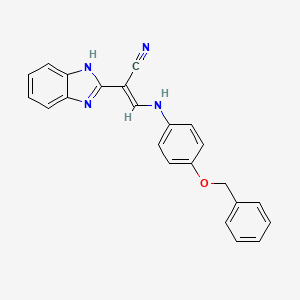 molecular formula C23H18N4O B7743147 (2E)-2-(1H-benzimidazol-2-yl)-3-{[4-(benzyloxy)phenyl]amino}prop-2-enenitrile 